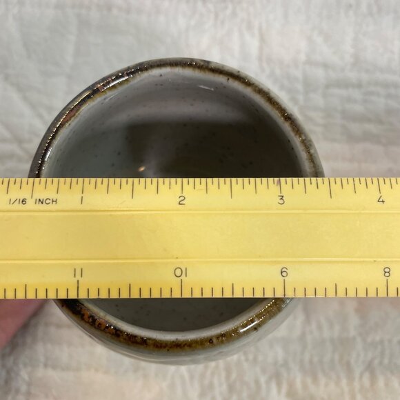 Handmade Pottery Goblets With Speckled Glaze & Blue Base Set Of 2 Rustic Stonewa - Picture 7 of 8